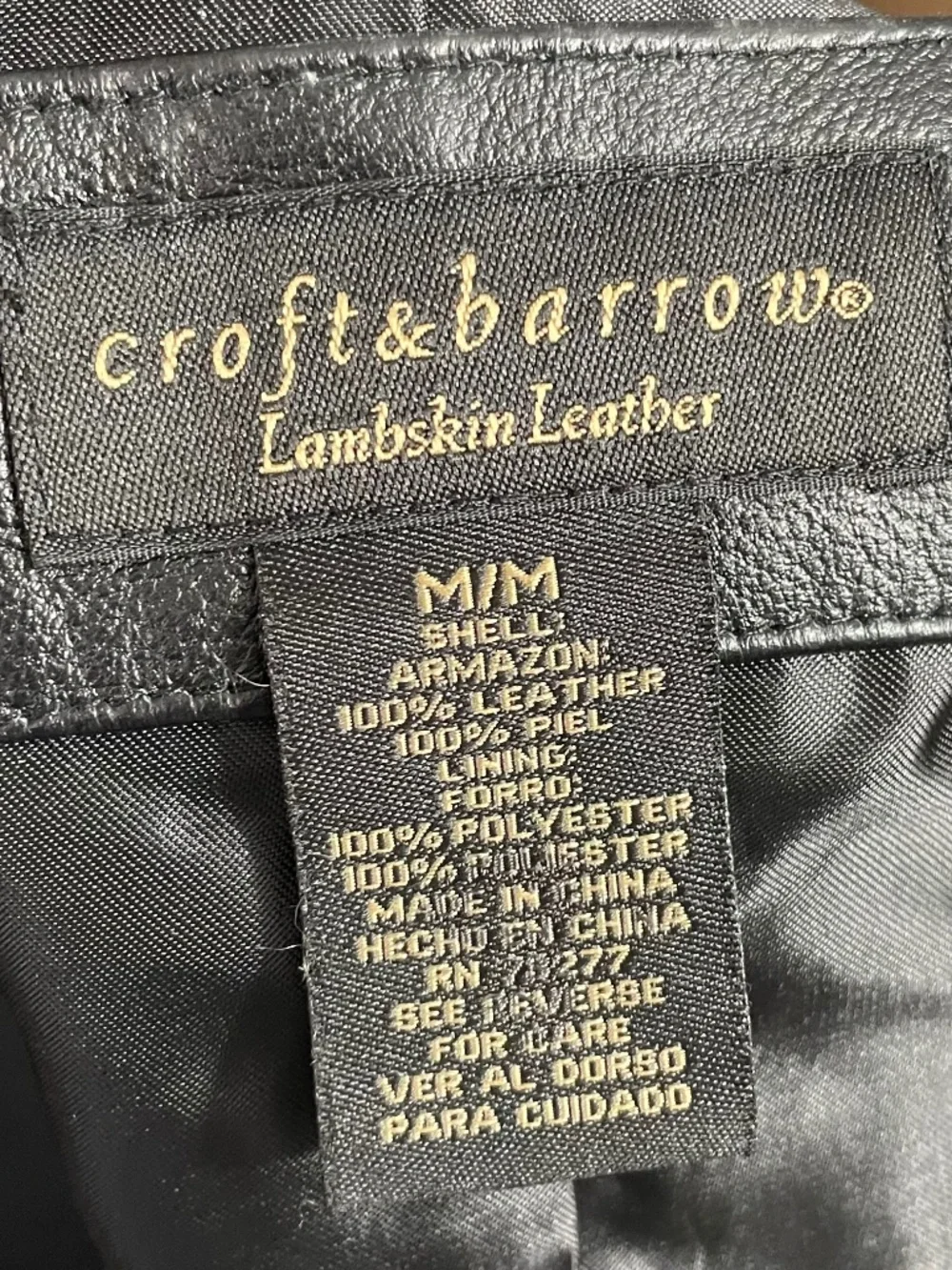 Lambskin Leather Biker Vest M Black Full Zip Collared Sleeveless Jacket Smooth